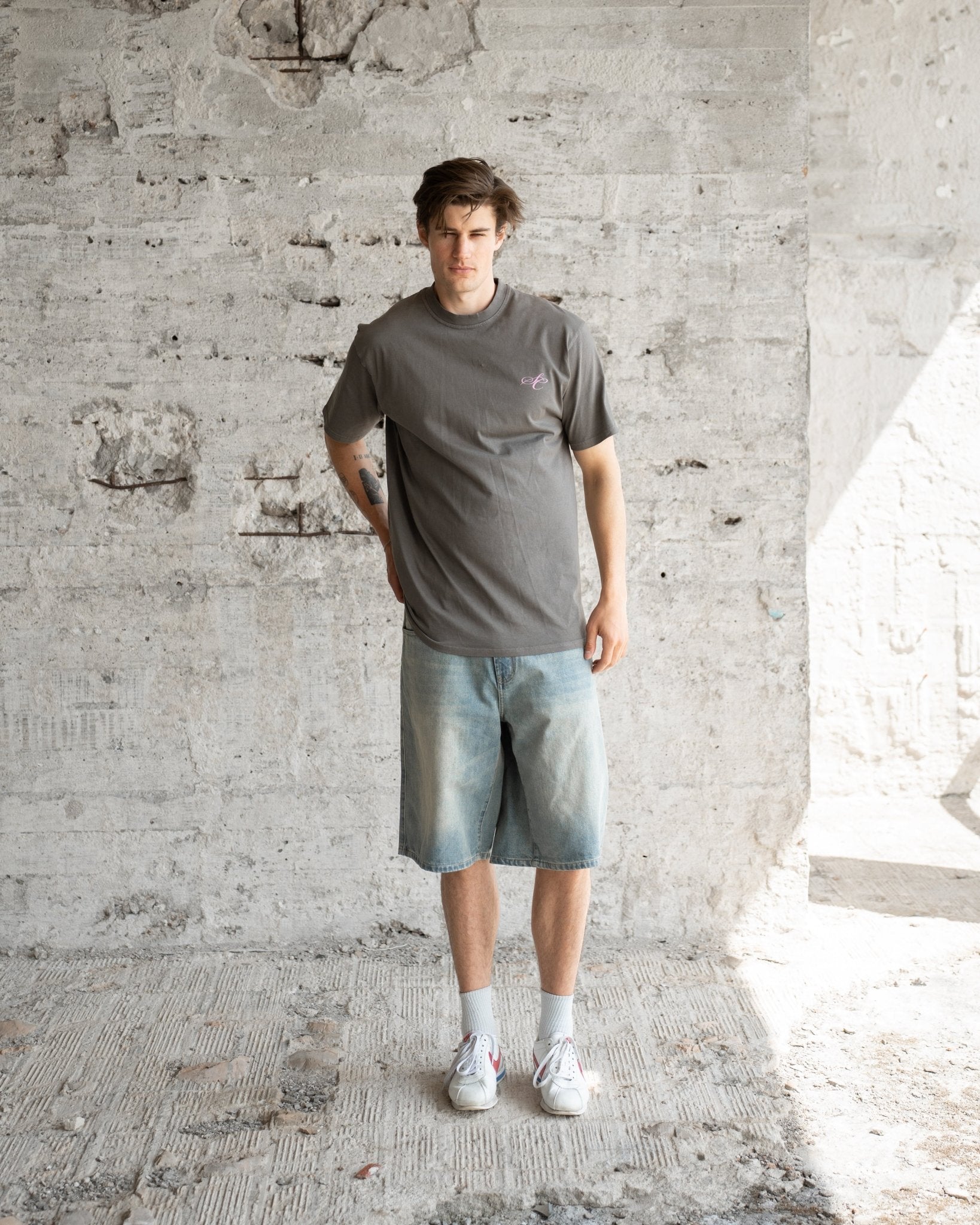 AUTHENTIC GARMENT T-Shirt Washed Grey/Pink | Skagen - clothing.dk